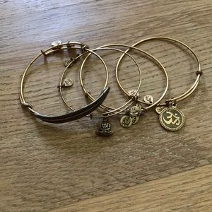 Alex and Ani bracelets.